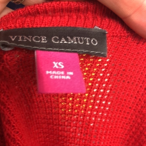 Vince Camuto Red Black Block Lightweight Sweater XS - Picture 5 of 6